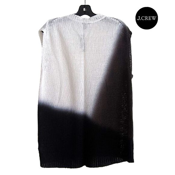J Crew NEW 60's LINEN Colorblock Oversized Open Knit Top M - Picture 8 of 12